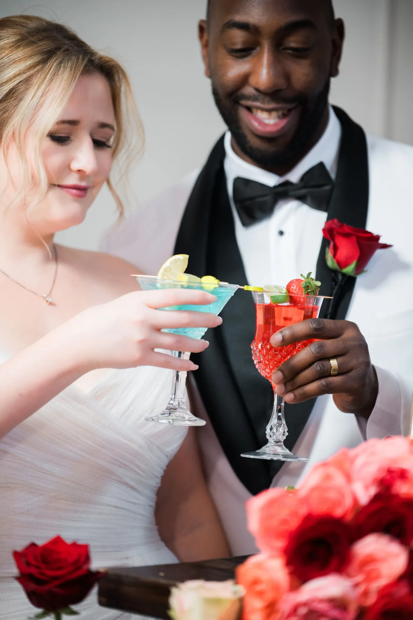 Bride with cocktail